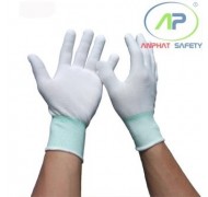 Găng tay thun không phủ PU (Màu trắng) Size M (Có viền)