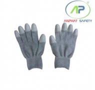 Găng chống tĩnh điện phủ PU đầu ngón không viền (Màu xám) S